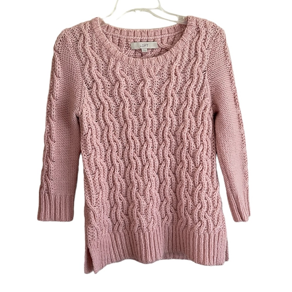 Ann Taylor Loft Women’s Crewneck Long Sleeve Pullover Sweater Color Pink Size M